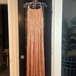 Rose gold fringe jumpsuit